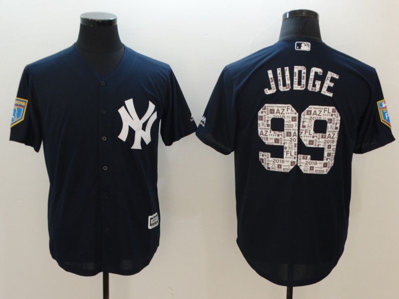 Men New York Yankees #99 Judge Blue Game Spring Edition MLB Jerseys